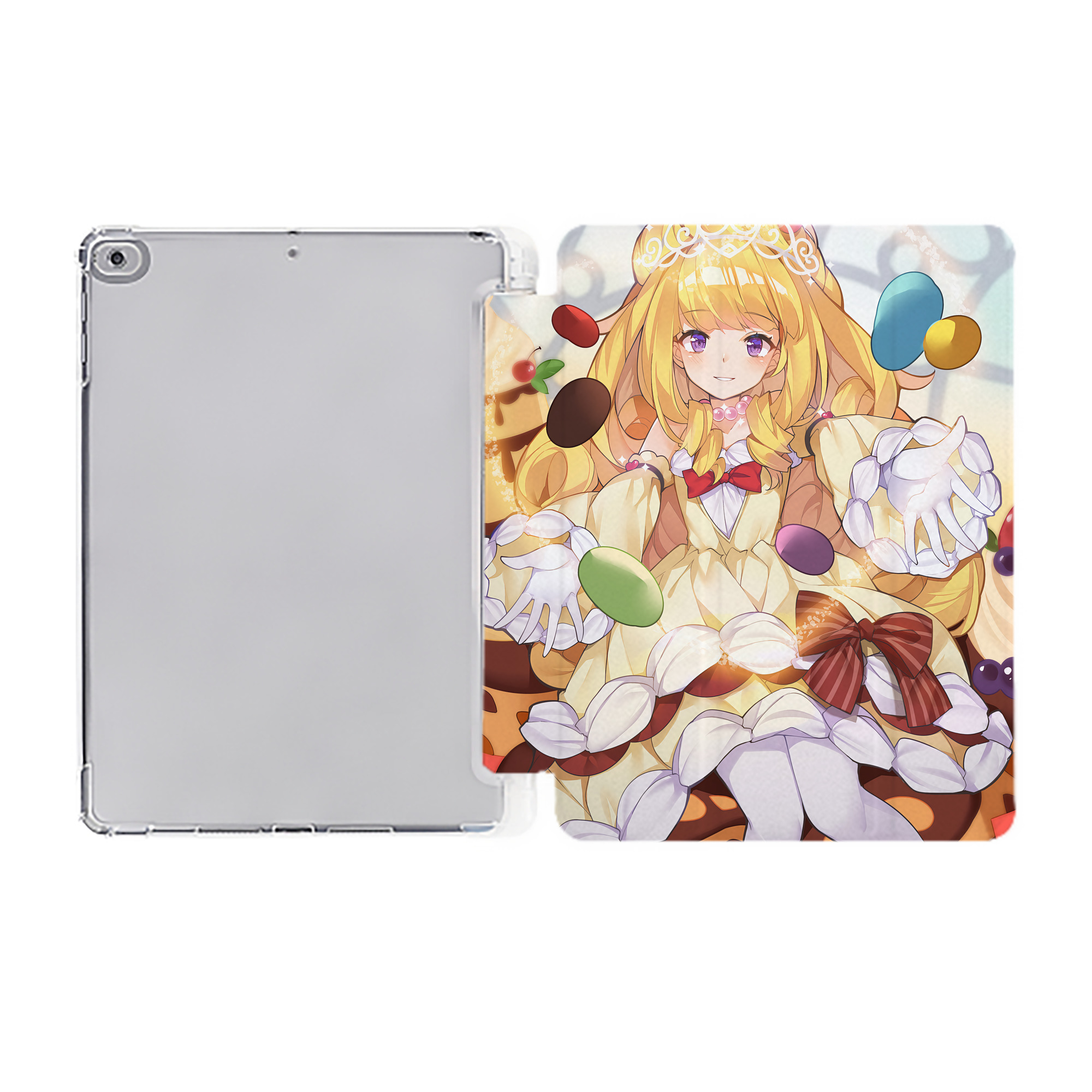（画像用） 遊☆戯☆王 Yu-Gi-Oh! IPad ケース ペン収納付き 三つ折りスタンド PUレザー×シリコン 対応機種9.5/10.5/10.9インチ